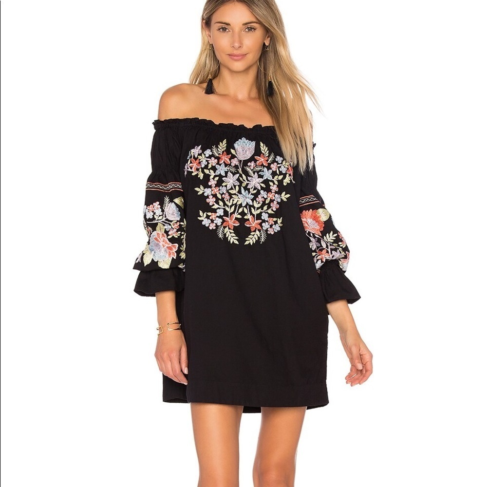 Free People Fleur Du Jour Embroidered Mini Dress